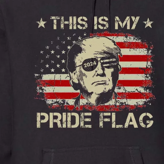 This Is My Pride Flag Trump 2024 American Flag 4th Of July Premium Hoodie