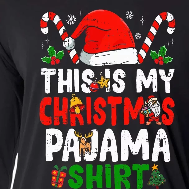 This Is My Christmas Pajama  Funny Christmas Cooling Performance Long Sleeve Crew