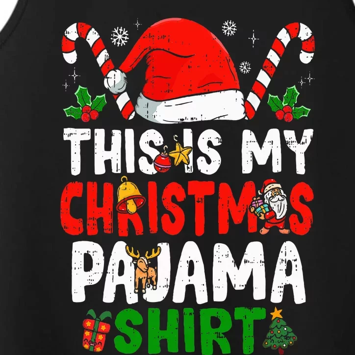 This Is My Christmas Pajama  Funny Christmas Performance Tank