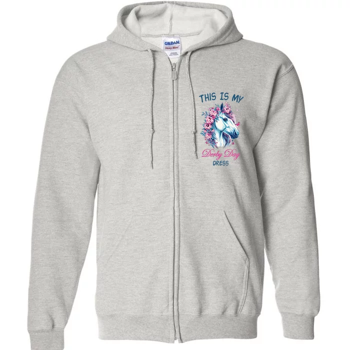 This Is My Derby Day Dress Flowers Butterfly Horse Racing Full Zip Hoodie