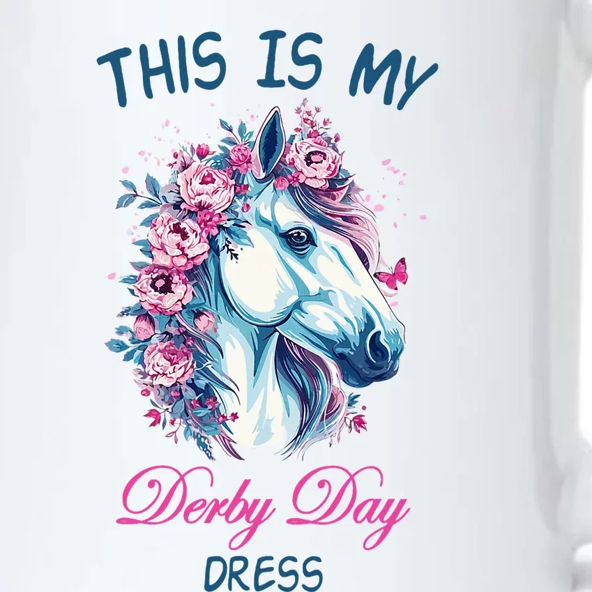 This Is My Derby Day Dress Flowers Butterfly Horse Racing Black Color Changing Mug