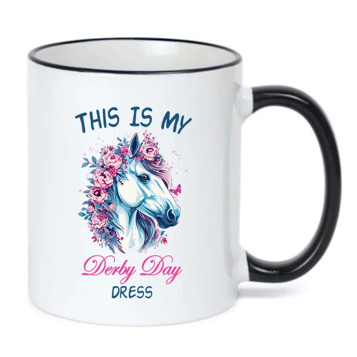 This Is My Derby Day Dress Flowers Butterfly Horse Racing Black Color Changing Mug