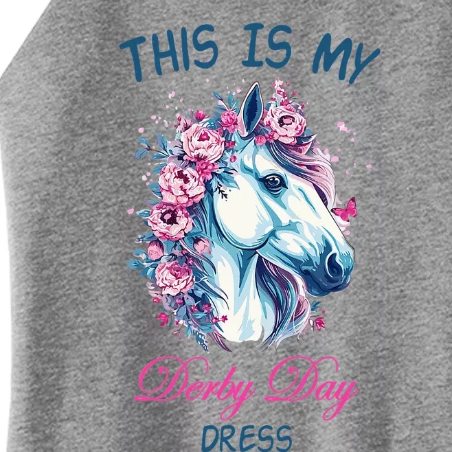 This Is My Derby Day Dress Flowers Butterfly Horse Racing Women’s Perfect Tri Rocker Tank