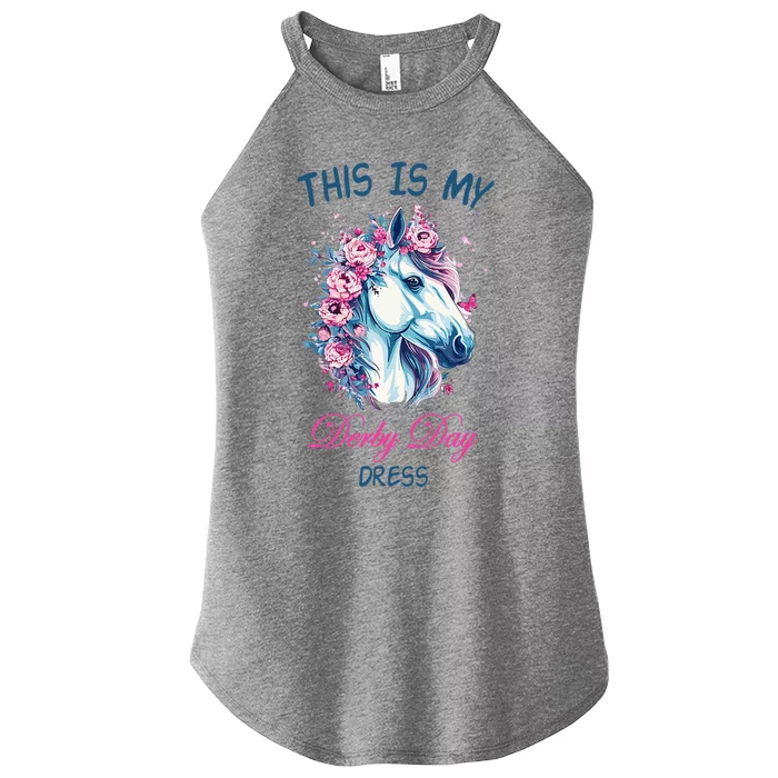 This Is My Derby Day Dress Flowers Butterfly Horse Racing Women’s Perfect Tri Rocker Tank