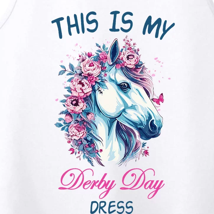 This Is My Derby Day Dress Flowers Butterfly Horse Racing Performance Tank