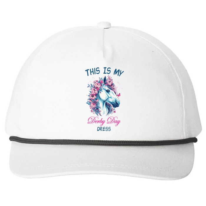 This Is My Derby Day Dress Flowers Butterfly Horse Racing Snapback Five-Panel Rope Hat