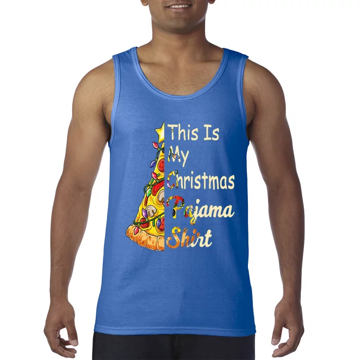 This Is My Christmas Pajama Fun Pizza Lovers Christmas Tank Top