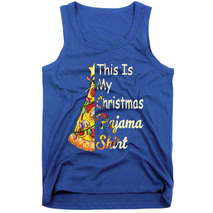 This Is My Christmas Pajama Fun Pizza Lovers Christmas Tank Top