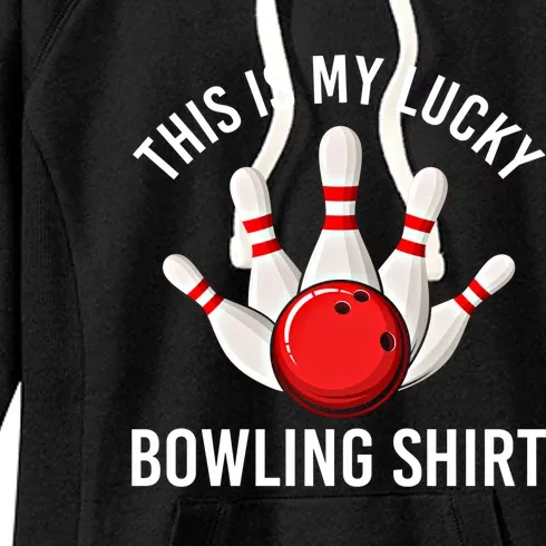 This Is My Lucky Bowling Gift Funny Bowler Gift Bowling Gift Women's Fleece Hoodie