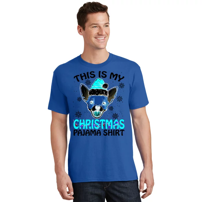 This Is My Christmas Pajama Gift Chihuahua Hat Santa Xmas Gift T-Shirt