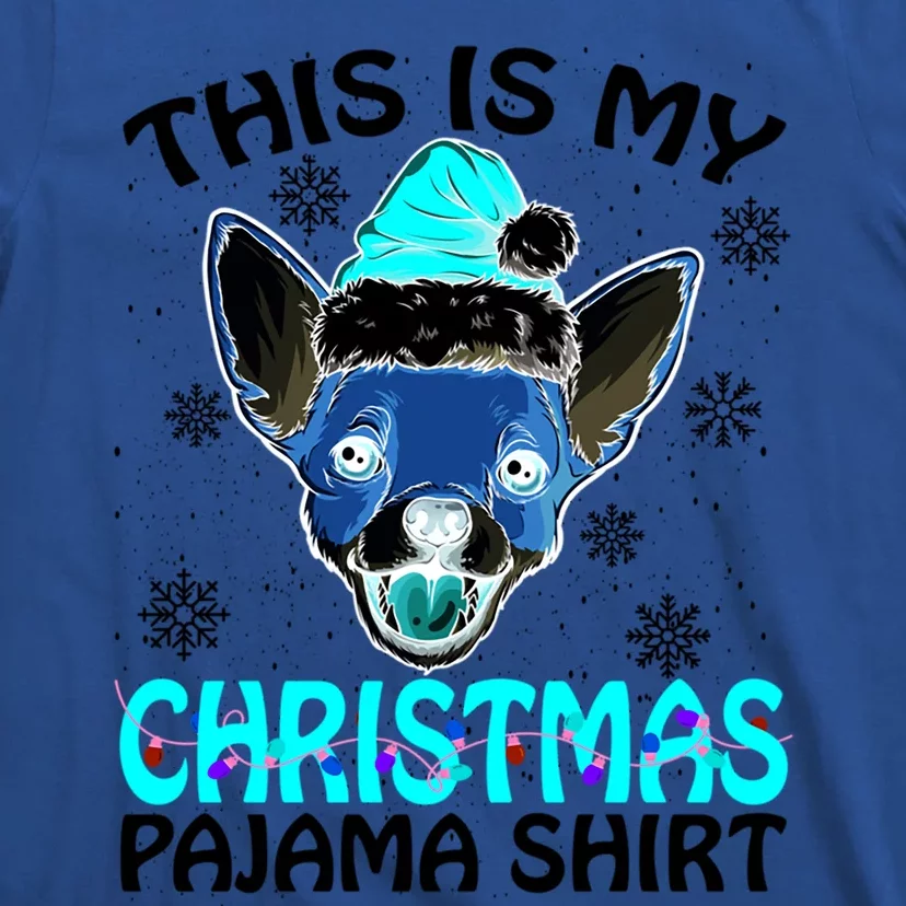 This Is My Christmas Pajama Gift Chihuahua Hat Santa Xmas Gift T-Shirt