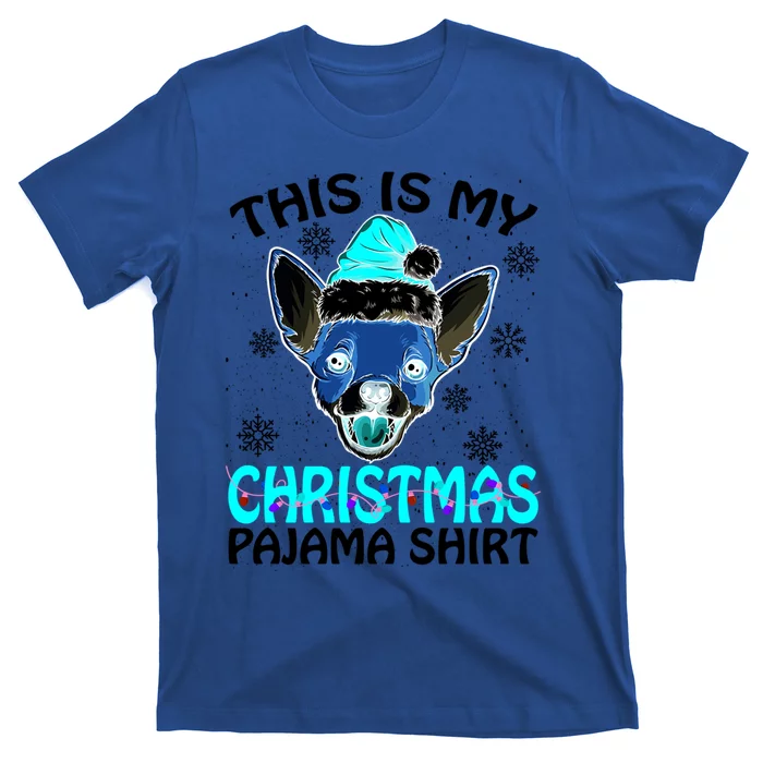 This Is My Christmas Pajama Gift Chihuahua Hat Santa Xmas Gift T-Shirt