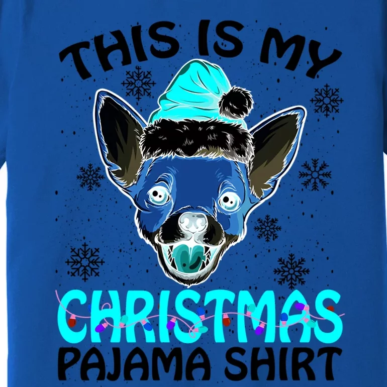 This Is My Christmas Pajama Gift Chihuahua Hat Santa Xmas Gift Premium T-Shirt