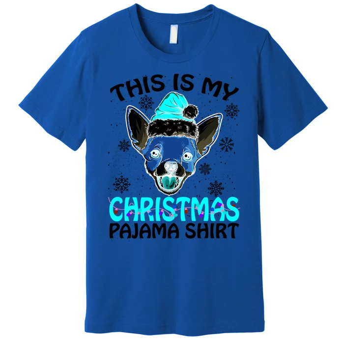 This Is My Christmas Pajama Gift Chihuahua Hat Santa Xmas Gift Premium T-Shirt