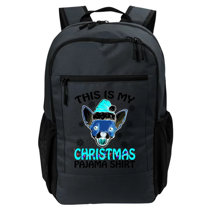 This Is My Christmas Pajama Gift Chihuahua Hat Santa Xmas Gift Daily Commute Backpack