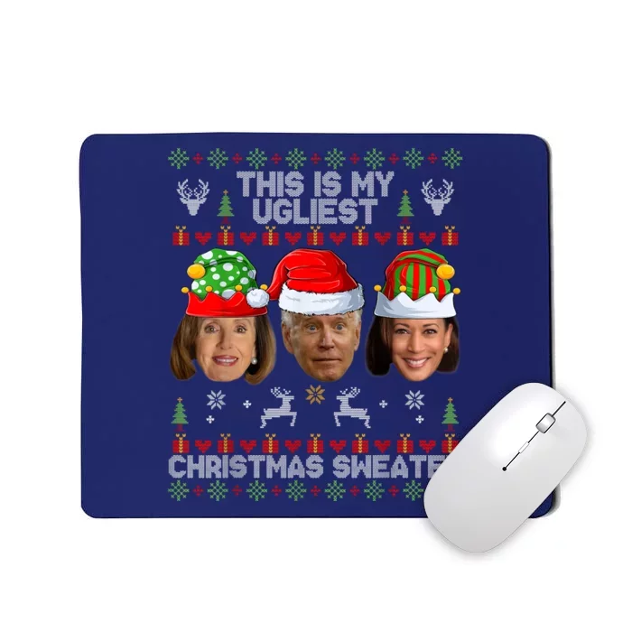 This Is My Ugliest Christmas Sweater Funny Joe Biden Kamala Mousepad