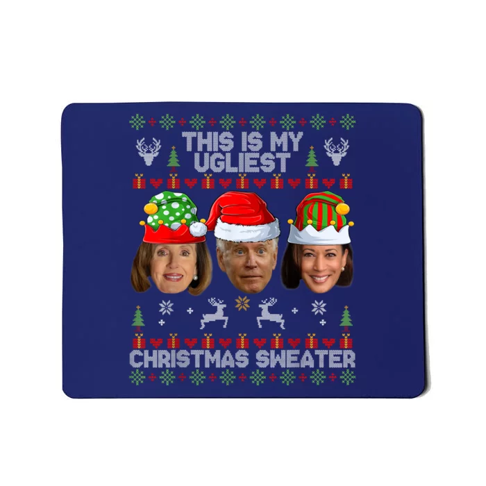 This Is My Ugliest Christmas Sweater Funny Joe Biden Kamala Mousepad