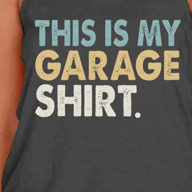 This Is My Garage Funny Dad Women's Knotted Racerback Tank