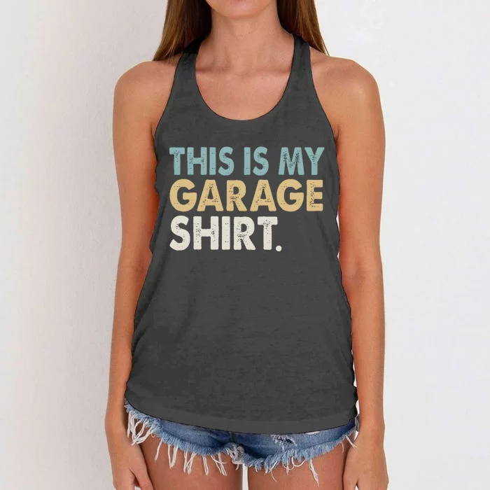 This Is My Garage Funny Dad Women's Knotted Racerback Tank