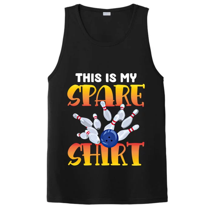 This Is My Spare 10 Pin Bowling Gift Bowling Team Cute Gift Performance Tank