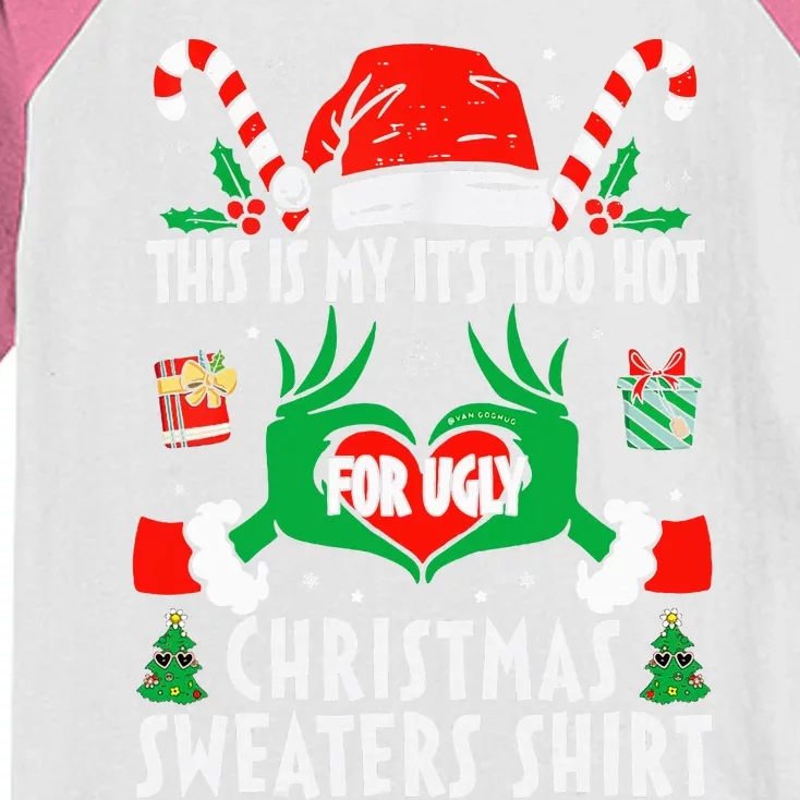 This Is My Its Too Hot For Ugly Christmas Sweaters Kids Colorblock Raglan Jersey