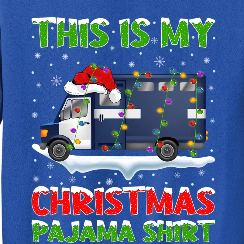 This Is My Christmas Pajama Cute Gift Police Truck Christmas Gift Tall Sweatshirt