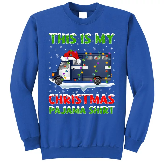 This Is My Christmas Pajama Cute Gift Police Truck Christmas Gift Tall Sweatshirt