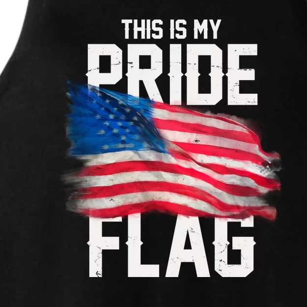 This Is My Pride Flag United States Patriot Flag Ladies Tri-Blend Wicking Tank