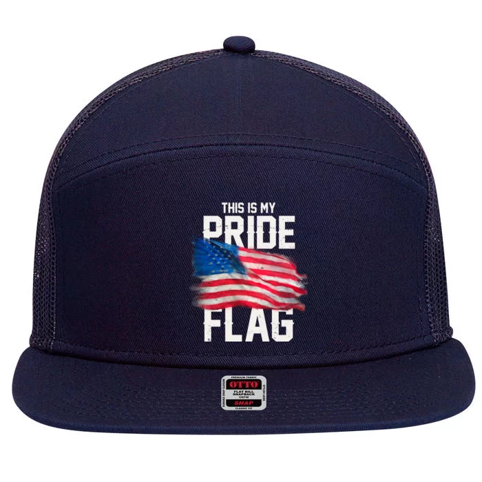 This Is My Pride Flag United States Patriot Flag 7 Panel Mesh Trucker Snapback Hat