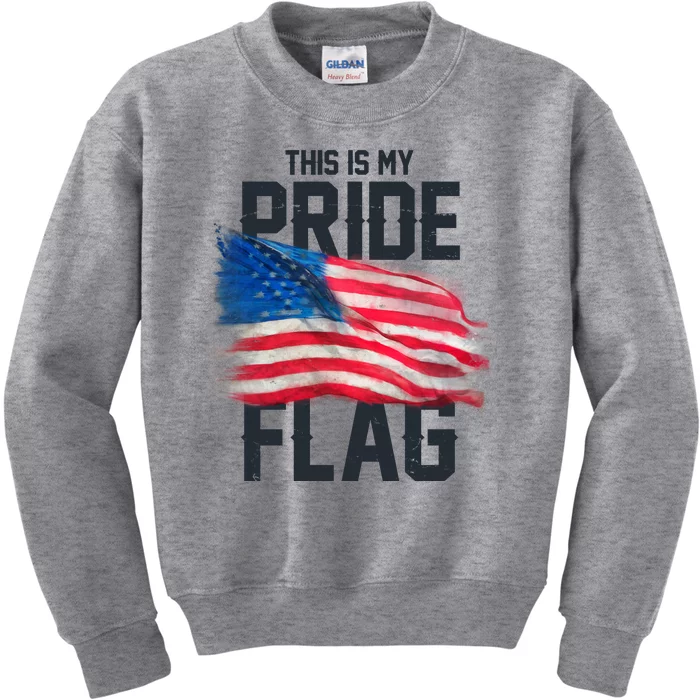 This Is My Pride Flag United States Patriot Flag Kids Sweatshirt