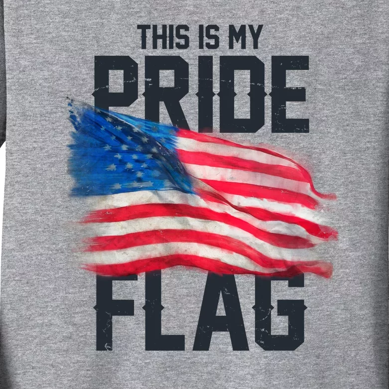 This Is My Pride Flag United States Patriot Flag Kids Long Sleeve Shirt