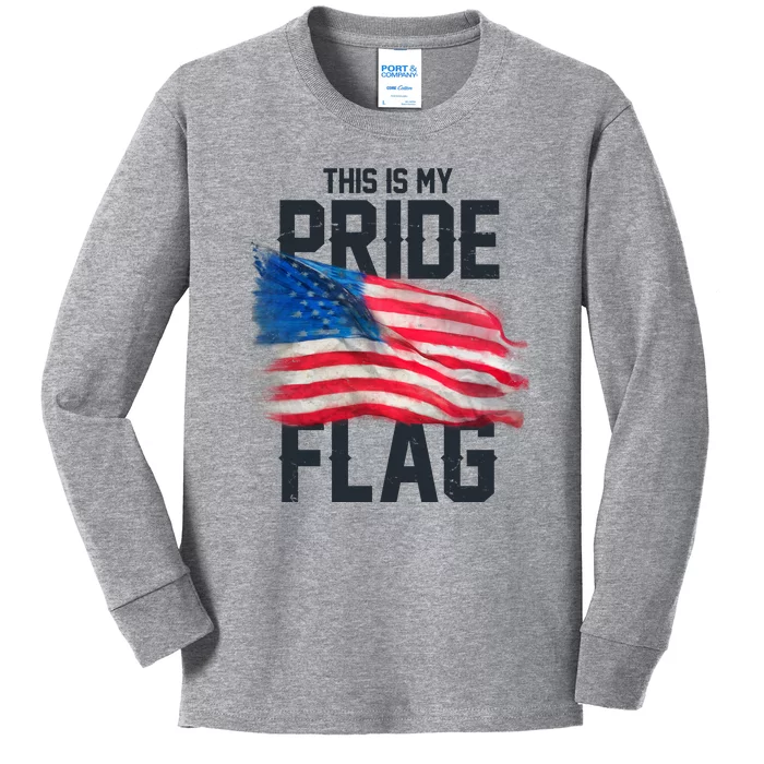 This Is My Pride Flag United States Patriot Flag Kids Long Sleeve Shirt