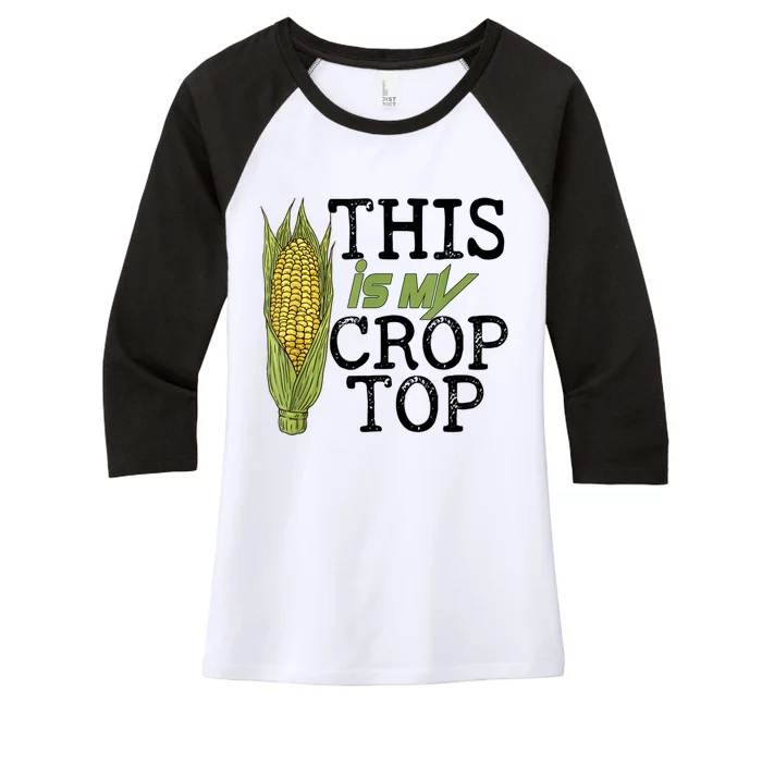 This Is My Crop Top Funny Farmer Farming Corn Lover Women's Tri-Blend 3/4-Sleeve Raglan Shirt