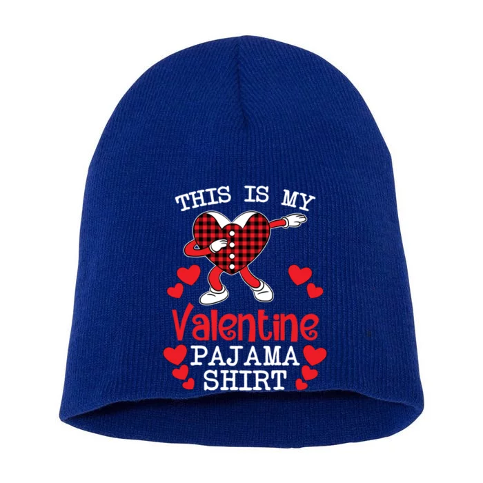 This Is My Valentine Pajama Great Gift Valentines Day Cool Plaid Cool Gift Short Acrylic Beanie