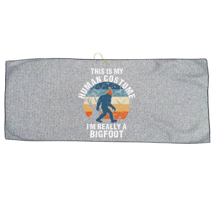 This Is My Human Costume Funny Bigfoot Gift Large Microfiber Waffle Golf Towel