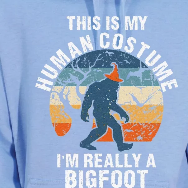 This Is My Human Costume Funny Bigfoot Gift Unisex Surf Hoodie