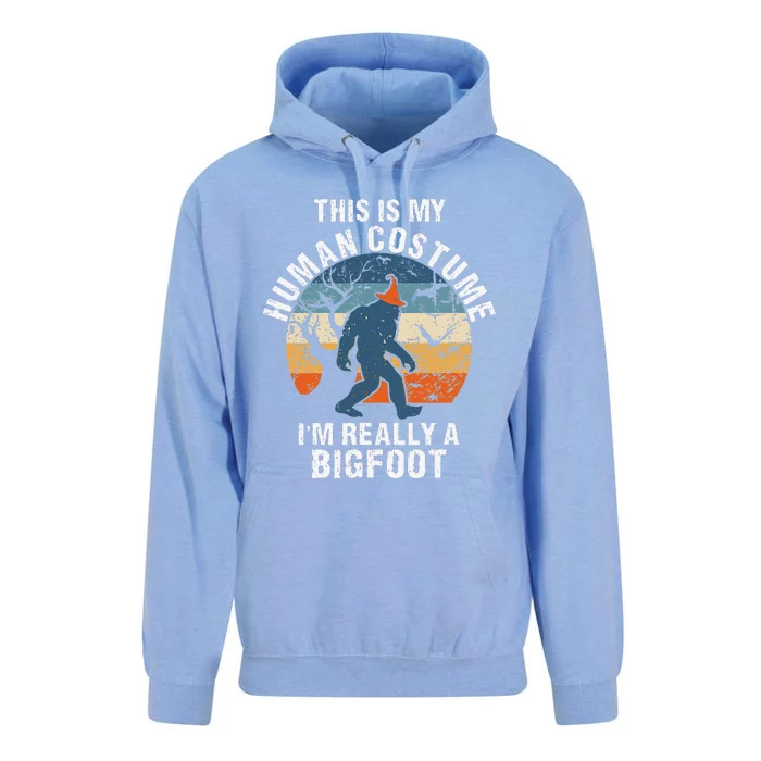 This Is My Human Costume Funny Bigfoot Gift Unisex Surf Hoodie