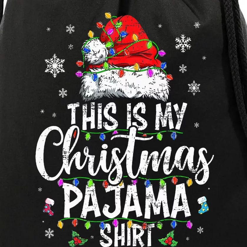 This Is My Christmas Pajama Xmas Pajama Drawstring Bag