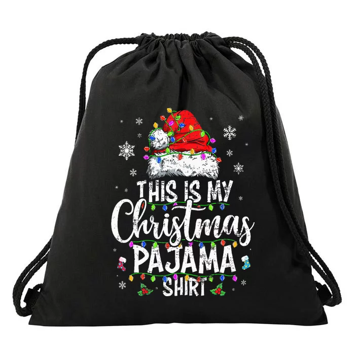 This Is My Christmas Pajama Xmas Pajama Drawstring Bag