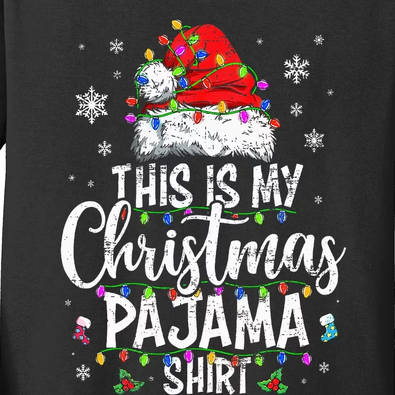 This Is My Christmas Pajama Xmas Pajama Kids Long Sleeve Shirt