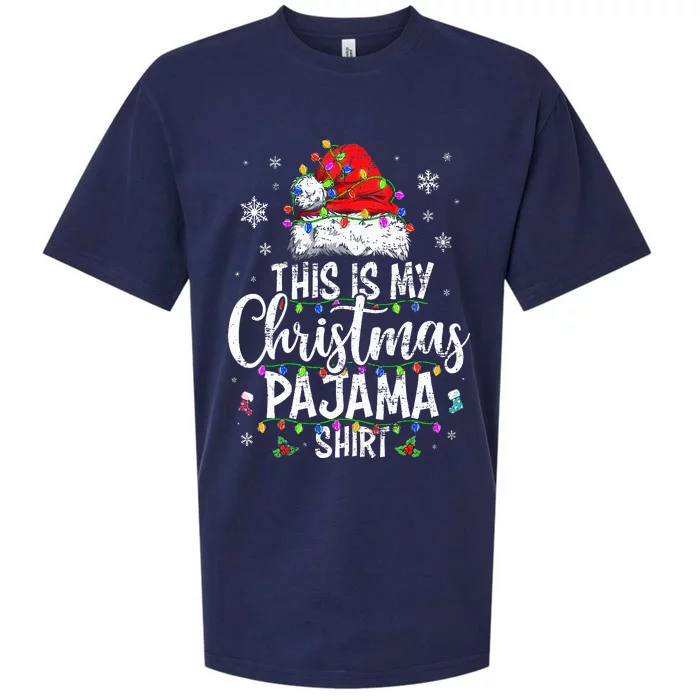 This Is My Christmas Pajama Xmas Pajama Sueded Cloud Jersey T-Shirt