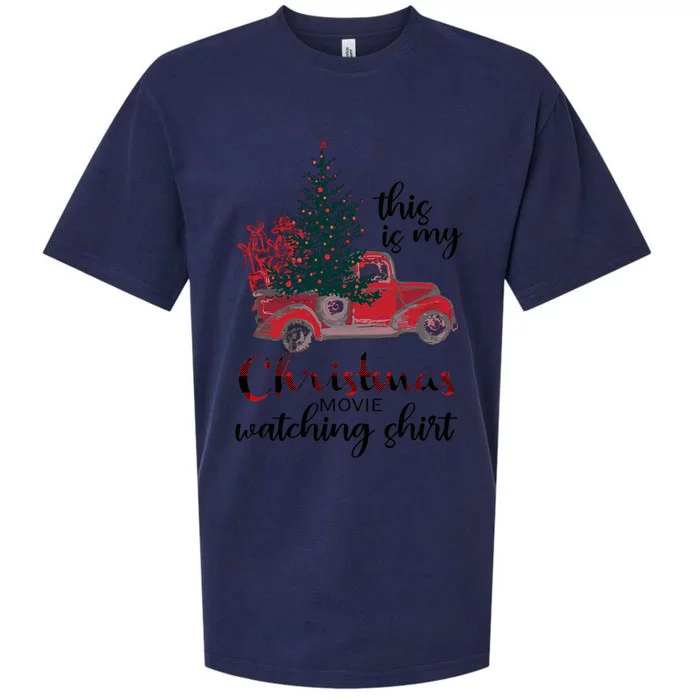 This Is My Christmas Movie Watching Vintage Red Truck Sueded Cloud Jersey T-Shirt