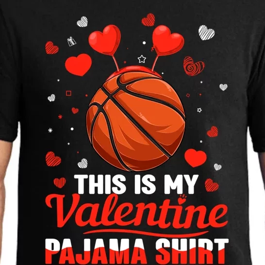 This Is My Valentine Pajama Gift Headband Basketball Player Gift Pajama Set