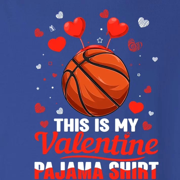 This Is My Valentine Pajama Gift Headband Basketball Player Gift Toddler Long Sleeve Shirt