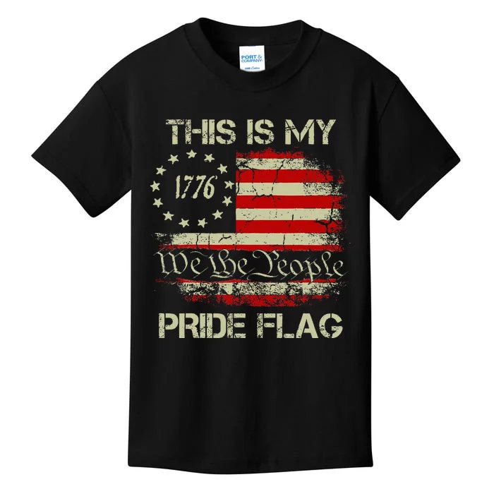 This Is My Pride Flag Usa American Kids T-Shirt