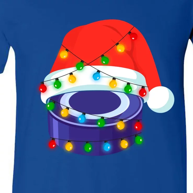 This Is My Christmas Pajama Hockey Ball Lover Xmas Lights Great Gift V-Neck T-Shirt