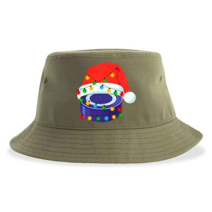 This Is My Christmas Pajama Hockey Ball Lover Xmas Lights Great Gift Sustainable Bucket Hat