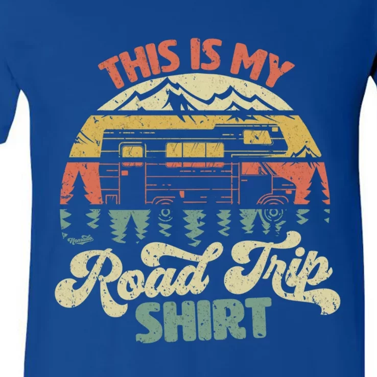 This Is My Road Trip Gift Family Retro Style Meaningful Gift V-Neck T-Shirt