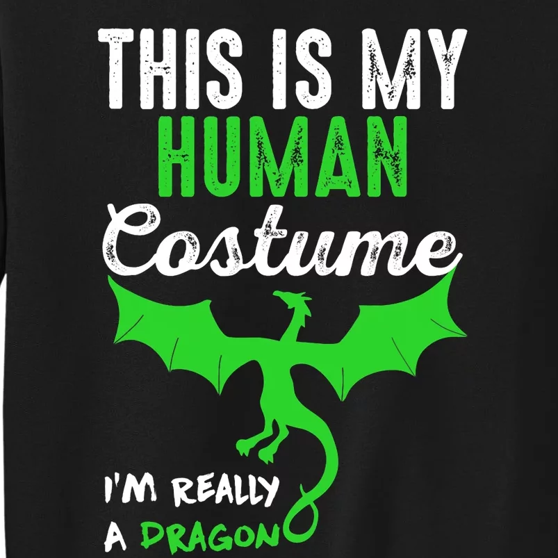 This Is My Human Costume Im Really A Dragon Halloween Tall Sweatshirt