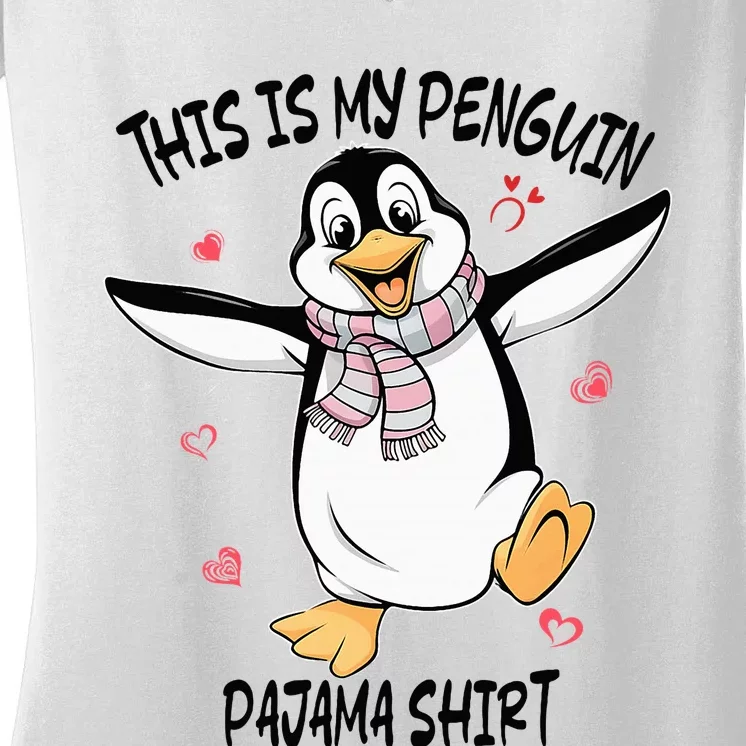 This Is My Penguin Pajama Penguin Lover Women's V-Neck T-Shirt